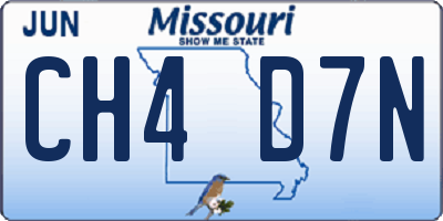 MO license plate CH4D7N