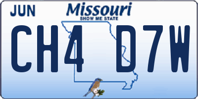 MO license plate CH4D7W