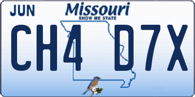 MO license plate CH4D7X
