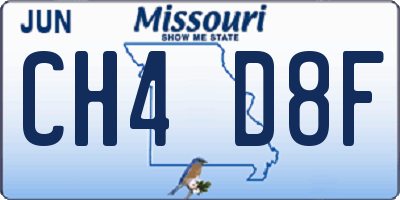 MO license plate CH4D8F