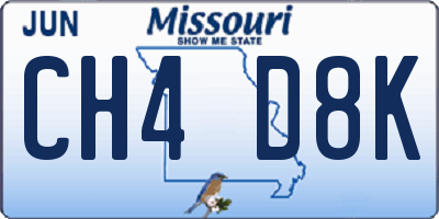 MO license plate CH4D8K