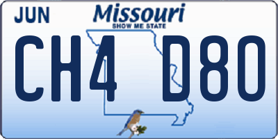 MO license plate CH4D8O