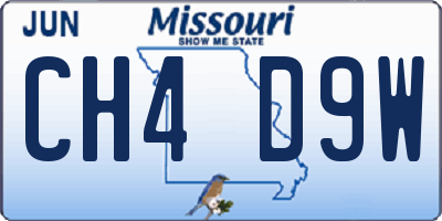 MO license plate CH4D9W