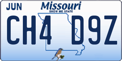 MO license plate CH4D9Z