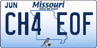 MO license plate CH4E0F