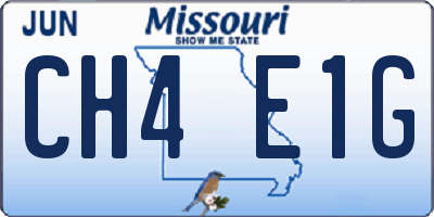 MO license plate CH4E1G