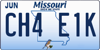 MO license plate CH4E1K