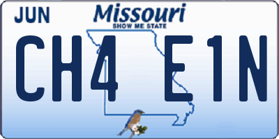 MO license plate CH4E1N