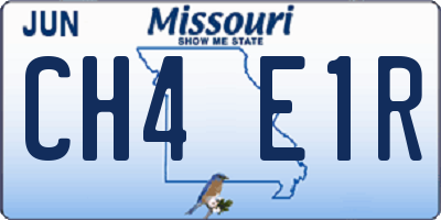 MO license plate CH4E1R