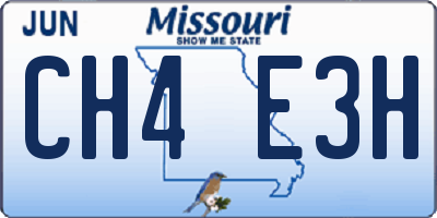 MO license plate CH4E3H