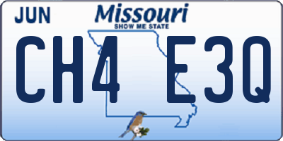 MO license plate CH4E3Q