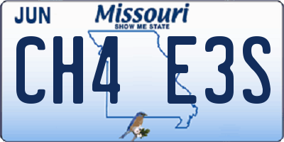MO license plate CH4E3S