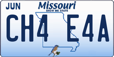 MO license plate CH4E4A