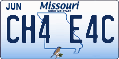 MO license plate CH4E4C