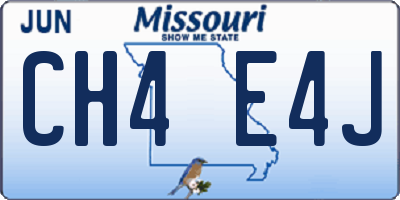 MO license plate CH4E4J