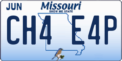 MO license plate CH4E4P