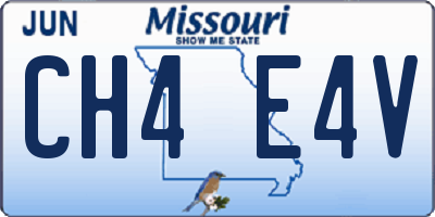 MO license plate CH4E4V