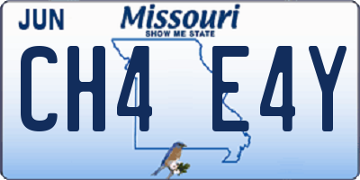 MO license plate CH4E4Y