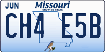 MO license plate CH4E5B