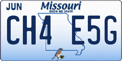 MO license plate CH4E5G