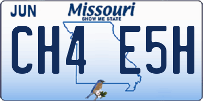 MO license plate CH4E5H