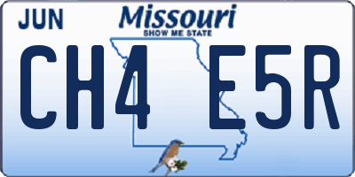 MO license plate CH4E5R