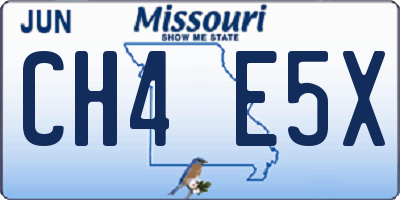 MO license plate CH4E5X