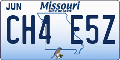 MO license plate CH4E5Z
