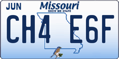 MO license plate CH4E6F