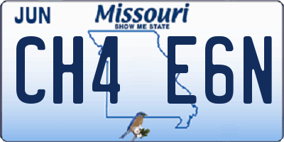 MO license plate CH4E6N