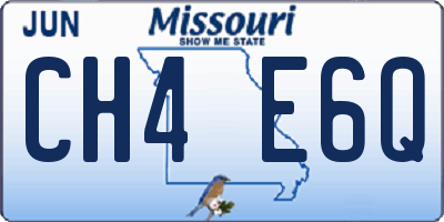 MO license plate CH4E6Q