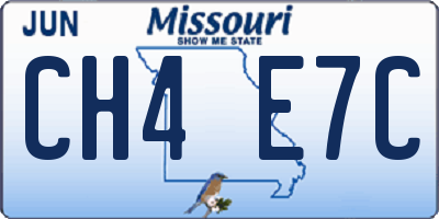 MO license plate CH4E7C