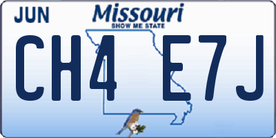 MO license plate CH4E7J