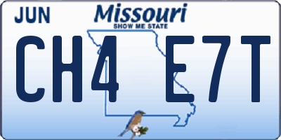 MO license plate CH4E7T