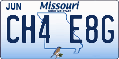 MO license plate CH4E8G