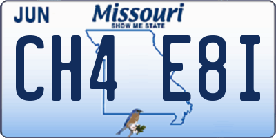 MO license plate CH4E8I