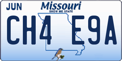 MO license plate CH4E9A
