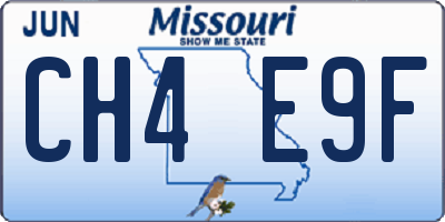 MO license plate CH4E9F