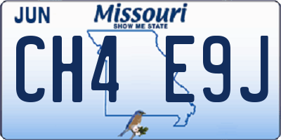 MO license plate CH4E9J