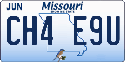 MO license plate CH4E9U