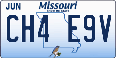 MO license plate CH4E9V