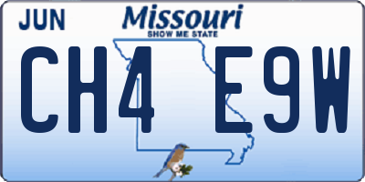 MO license plate CH4E9W