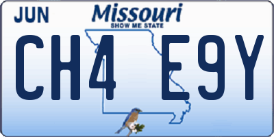 MO license plate CH4E9Y