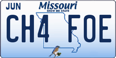 MO license plate CH4F0E