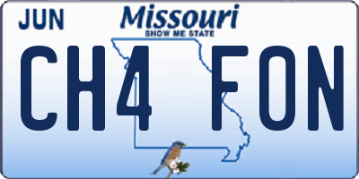 MO license plate CH4F0N