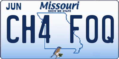 MO license plate CH4F0Q