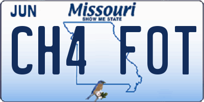 MO license plate CH4F0T