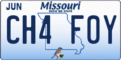 MO license plate CH4F0Y