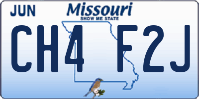 MO license plate CH4F2J