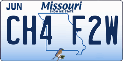 MO license plate CH4F2W